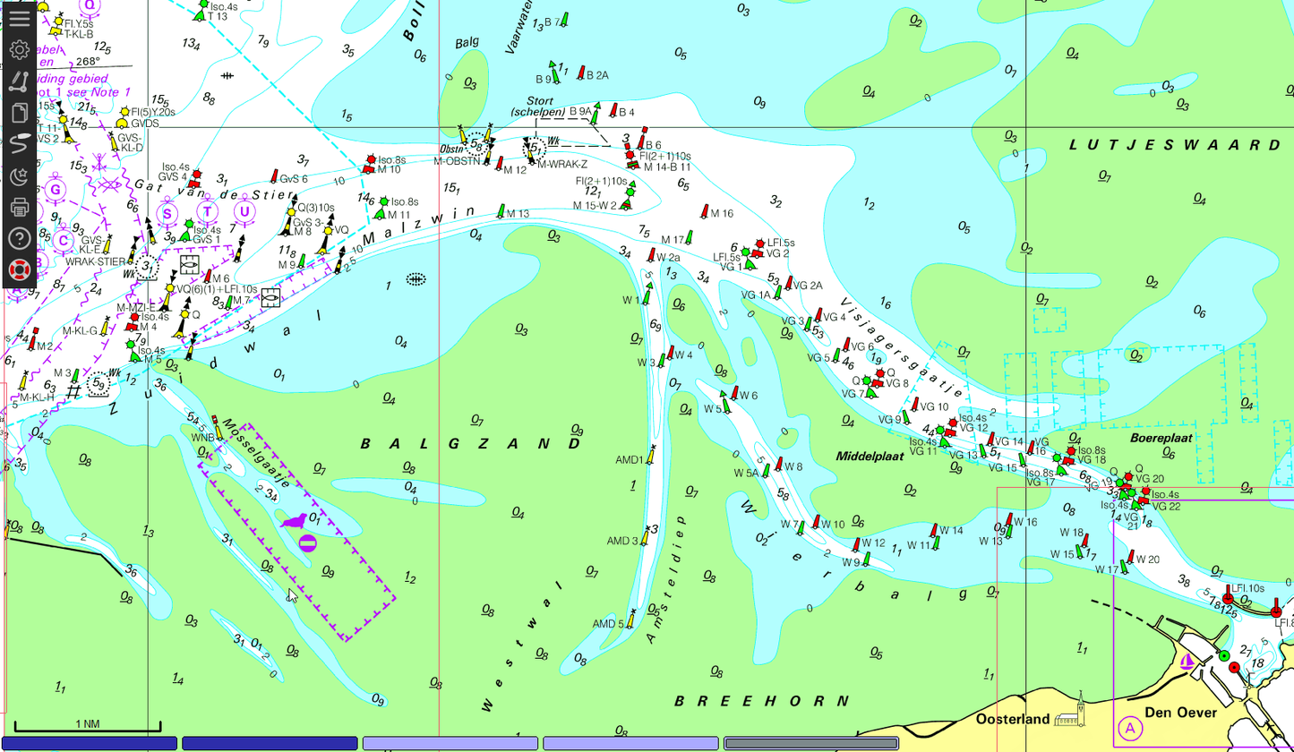 1800-serie 1811 Waddenzee West Raster Waterkaarten