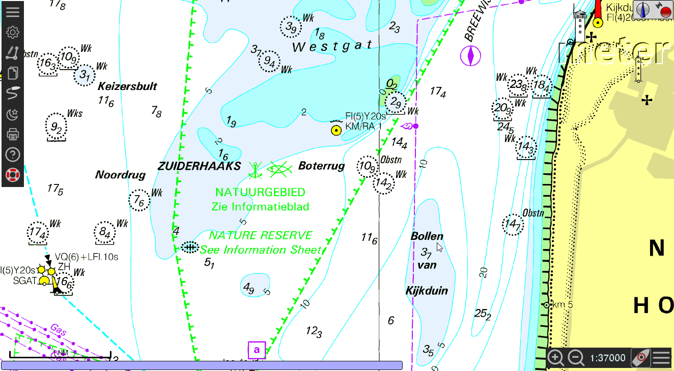 1800-serie 1811 Waddenzee West Raster Waterkaarten