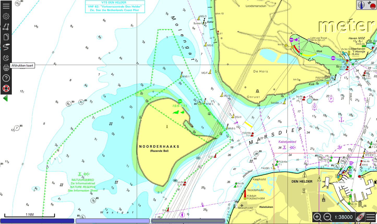 1800-serie 1811 Waddenzee West Raster Waterkaarten