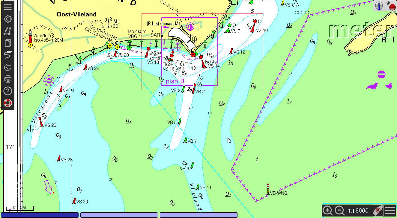 1800-serie 1811 Waddenzee West Raster Waterkaarten