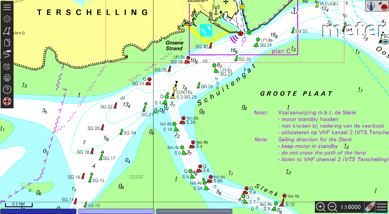 1800-serie 1811 Waddenzee West Raster Waterkaarten